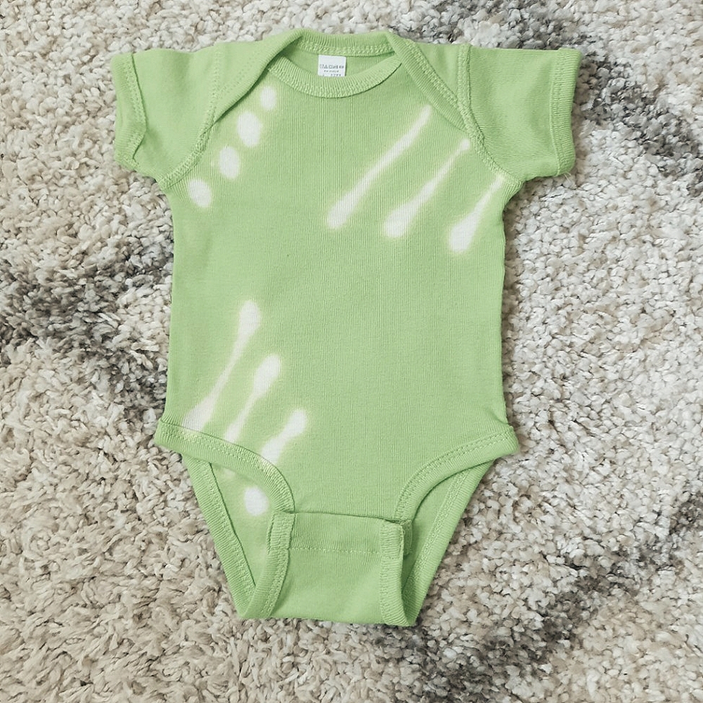 Onesie, green, original design, newborn to six months
